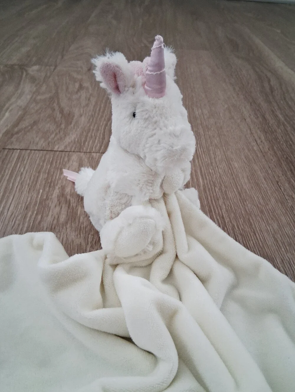 Jellycat Bashful Unicorn Soother In Cream Baby Lovey Security Blanket Plush